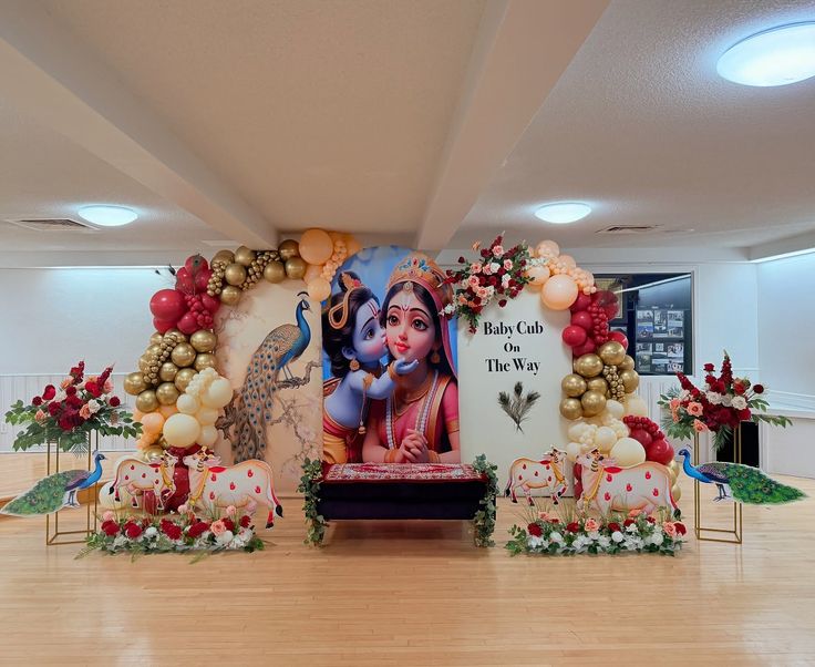 Same-day balloon decoration service team setting up in Ahmedabad
